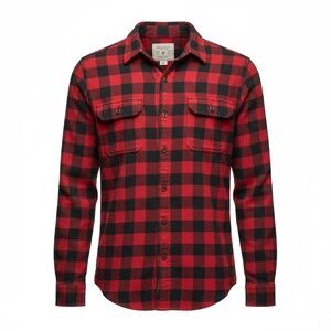 American Eagle Outfitters Red and Black Checkered Men's Shirt